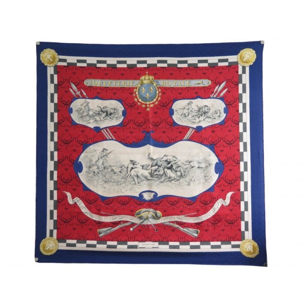 Louveterie Royale Hermes Scarf by Charles Hallo 90 cm Silk H