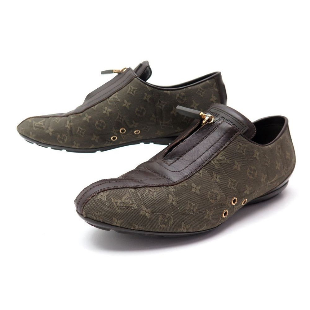 chaussures louis vuitton sneakers zip 38.5 en toile