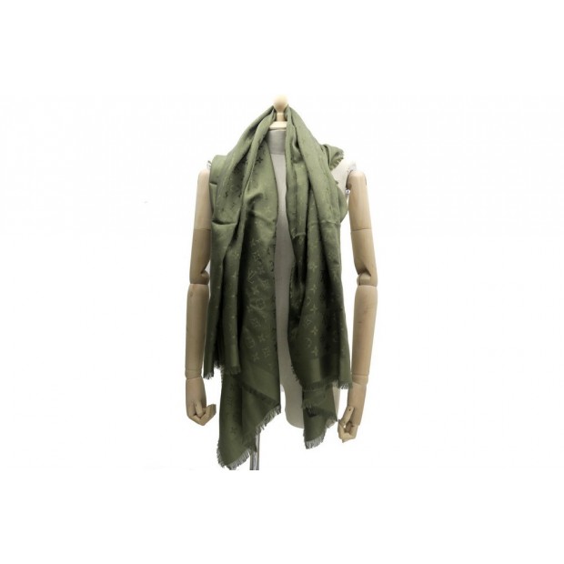 NEUF CHALE LOUIS VUITTON M75698 KAKI MONOGRAM KHAKI SQUARE SHAWL 540