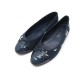 CHAUSSURES CHANEL G02819 BALLERINES 37.5 EN TOILE ET CUIR BLEU +BOITE SHOES 570€