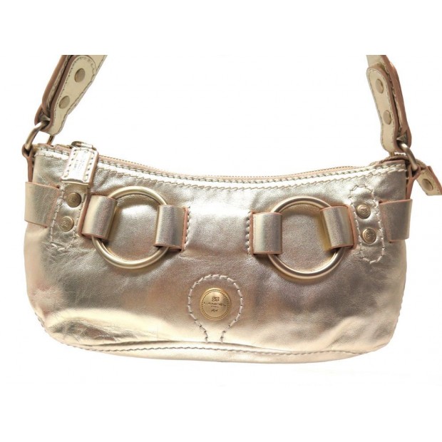 NEUF SAC A MAIN LANCEL POCHETTE EN CUIR DORE + POCHON GOLD SHOULDER HANDBAG 490€