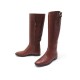 BOTTES BURBERRY CAVALIERES 37 EN CUIR MARRON ET TARTAN BROWN LEATHER BOOTS 875