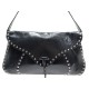 SAC A MAIN CELINE POULBOT CLOUTE EN CUIR VERNI NOIR BLACK STUDDED HANDBAG 1265€