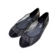 CHAUSSURES CHANEL 36.5 BALLERINES DENTELLE TOILE NOIR + POCHON CANVAS SHOES 615€