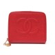 PORTEFEUILLE CHANEL EN CUIR CAVIAR ROUGE DORE LOGO CC PORTE MONNAIE WALLET 770€