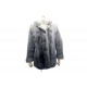 MANTEAU BLOUSON SAGA MINK 38 40 M EN FOURRURE DE QUEUES VISON GRIS TYE AND DYE