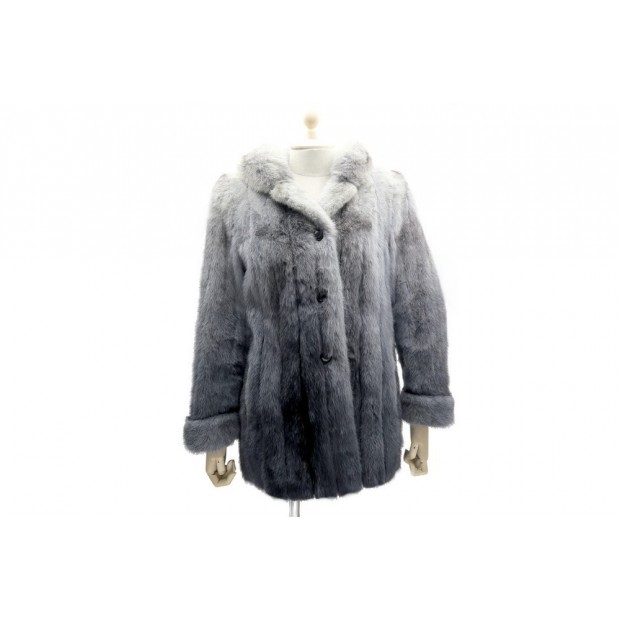 MANTEAU BLOUSON SAGA MINK 38 40 M EN FOURRURE DE QUEUES VISON GRIS TYE AND DYE