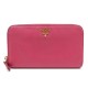 PORTEFEUILLE PRADA 1M0506 ZIPE CUIR SAFFIANO ROSE PORTE MONNAIE PINK WALLET 880