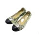  CHAUSSURES CHANEL BALLERINE DORE T36 