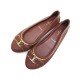 CHAUSSURES BALLERINES LOUIS VUITTON CUIR MARRON T37 