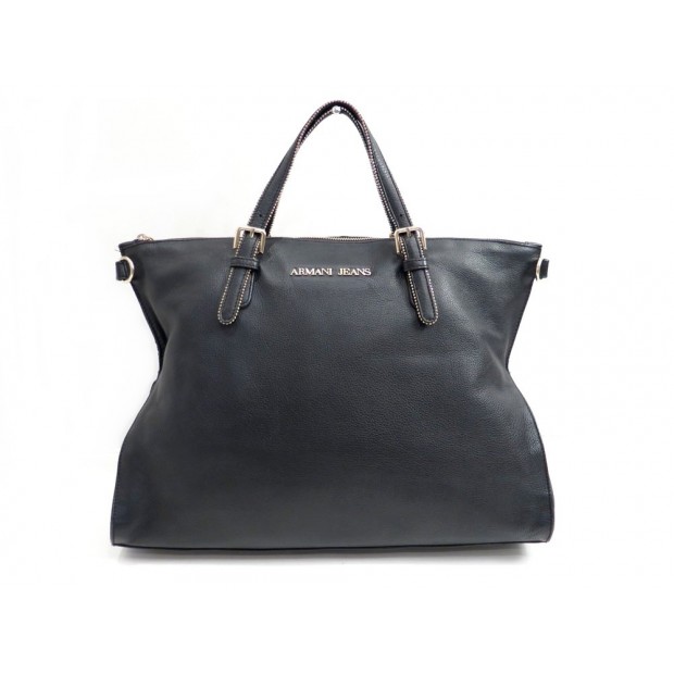 NEUF SAC A MAIN ARMANI JEANS CUIR NOIR 