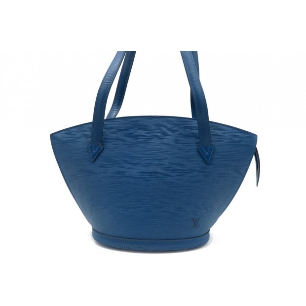 SAC A MAIN LOUIS VUITTON SAINT JACQUES PM CABAS EN CUIR EPI BLEU HAND BAG 1070€