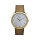 VINTAGE MONTRE HERMES ARCEAU QUARTZ 33MM ACIER PLAQUE OR CUIR MARRON WATCH 3100