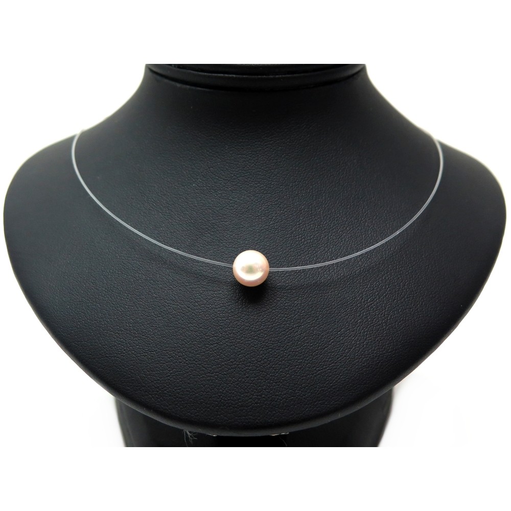 collier mikimoto fil de peche pendentif perle de