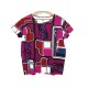 NEUF TSHIRT MANCHES COURTES HERMES T 38 M IMPRIME LES COUPES FUSHIA TOP NEW 550€