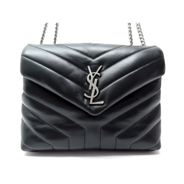 NEUF SAC A MAIN SAINT LAURENT LOULOU PM CUIR NOIR MATELASSE 