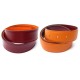 NEUF LIEN REVERSIBLE CEINTURE HERMES T70 CUIR BOX ROUGE & TOGO ORANGE BELT 355€