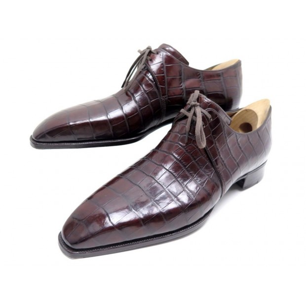 CHAUSSURES CORTHAY CUIR CROCODILE 40.5 41 SUR MESURES POCHON WESTON 