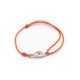 BRACELET DINH VAN MENOTTES R12 EN ARGENT MASSIF 925 CORDON ORANGE HANDCUFF 270