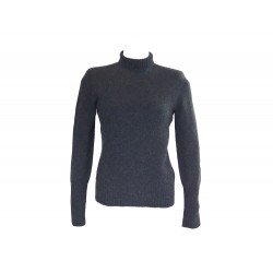 PULL HERMES COL ROULE EN CACHEMIRE GRIS TAILLE XS 32 GREY CASHMERE SWEATER 920