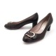 CHAUSSURES SALVATORE FERRAGAMO ESCARPINS 9.5 39.5 EN CUIR MARRON PUMP SHOES 475€