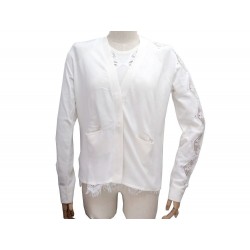 NEUF ENSEMBLE CHLOE MILK TWINSET GILET + HAUT TOP T 36 S M EN COTON & SOIE 1480€