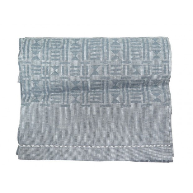 NEUF NAPPE HERMES LINGE EN LIN 150 CM GRIS GREY LINEN TABLECLOTH 635