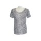 T SHIRT SAINT LAURENT MOTIF LEOPARD TAILLE S 36 EN RAYONNE BLANC WHITE TOP 520