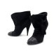 CHAUSSURES GIVENCHY BOTTINES A TALONS 40 DAIM NOIR CROCODILE LOW BOOTS 1200€