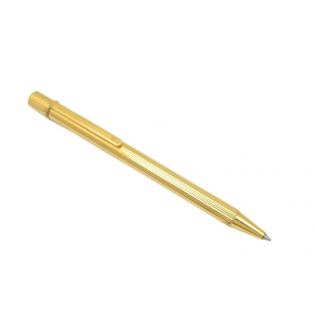 STYLO BILLE CARTIER MUST II GODRON ST150090 EN PLAQUE OR GOLD BALLPOINT PEN 320€