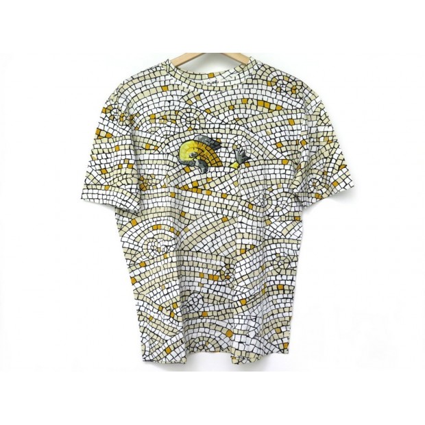 NEUF TSHIRT HERMES MANCHES COURTES IMPRIME MOSAIQUES POISSON T 52 L BLANC 550€