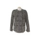 VESTE LONGUE CHANEL T 40 M EN TWEED KAKI MANTEAU BOUTONS LOGO CC JACKET 4200€