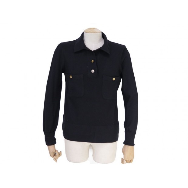 POLO CHANEL MANCHES LONGUES T 40 L EN CACHEMIRE LOGO CC CASHMERE PULL OVER 3000€