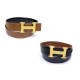 CEINTURE HERMES 76 BOUCLE H DORE REVERSIBLE CUIR BOX NOIR EPSOM MARRON BELT 635