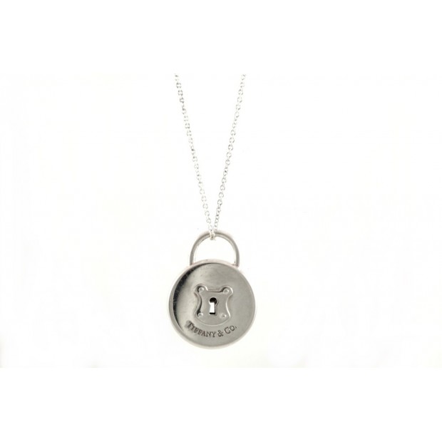 COLLIER PENDENTIF TIFFANY & CO LOCK ARGENT MASSIF 925 BIJOU NECKLACE SILVER 200€