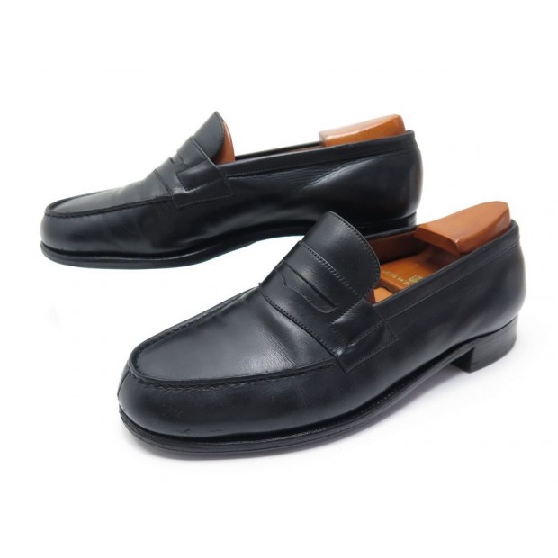 CHAUSSURES JM WESTON 180 MOCASSINS 7D 41 EN CUIR NOIR EMBAUCHOIRS LOAFERS 695€