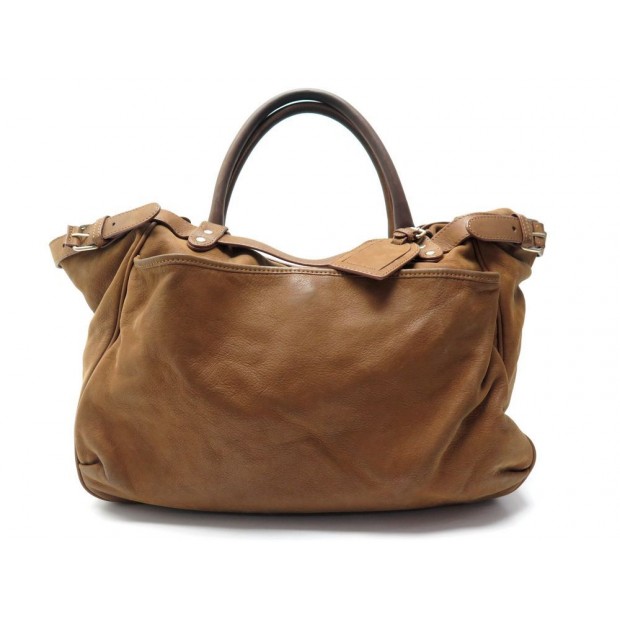 SAC A MAIN VANESSA BRUNO LUNE EN CUIR SUEDE VACHETTE MARRON HAND BAG PURSE 540€