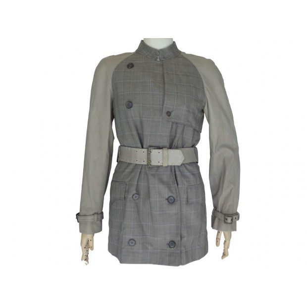 NEUF BLOUSON ALEXANDER MCQUEEN A CEINTURE 38 M EN LAINE GRIS WOOL JACKET 3000€