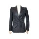 NEUF VESTE YVES SAINT LAURENT SAHARIENNE 38 M EN LAINE NOIR WOOL JACKET 1990€