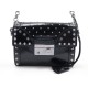 SAC A MAIN PRADA SPAZZOLATO STUDDED BT0727 EN CUIR VERNI NOIR BANDOULIERE 1420€