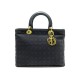 SAC A MAIN CHRISTIAN DIOR LADY DIOR GM EN TOILE CANNAGE NOIR BAG PURSE 1500€