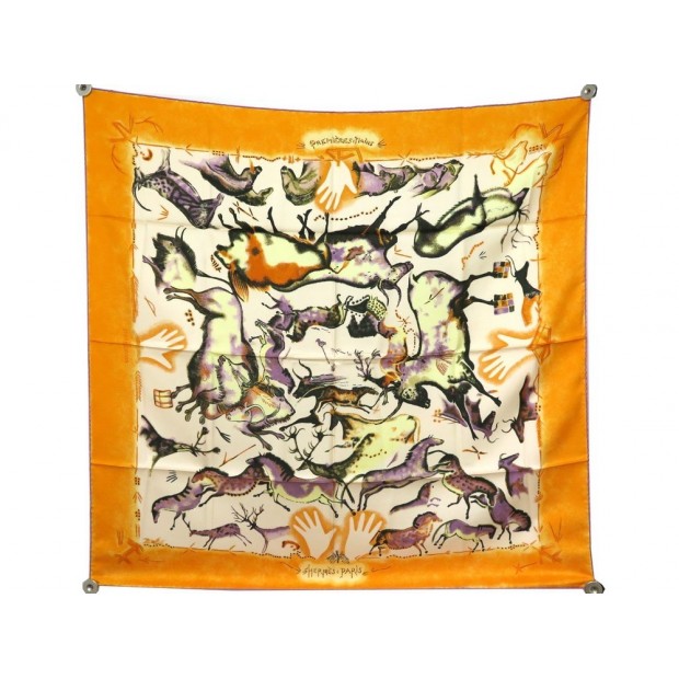 NEUF FOULARD HERMES PREMIERES MAINS PAR ZOE PAUWELS SOIE ORANGE SILK SCARF 370€