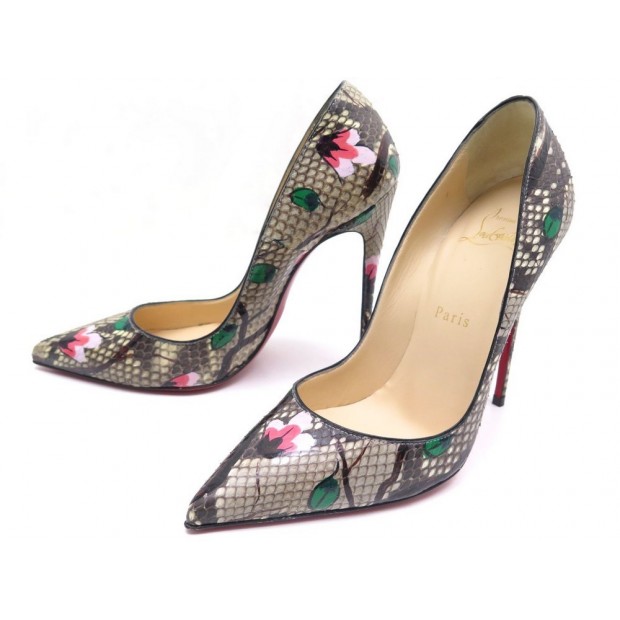 CHAUSSURES CHRISTIAN LOUBOUTIN ESCARPIN PYTHON T37 