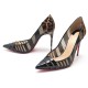 NEUF CHAUSSURES CHRISTIAN LOUBOUTIN 37 BANDY 100 KID LEOPARD CUIR ESCARPINS 840€