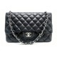  SAC A MAIN CHANEL 2.55 TIMELESS JUMBO CUIR AGNEAU NOIR ACIER 