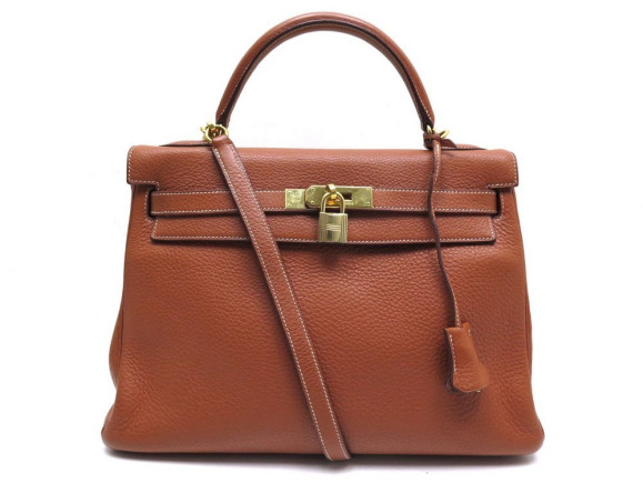 sac a main hermes kelly 33 retourne cuir togo marron