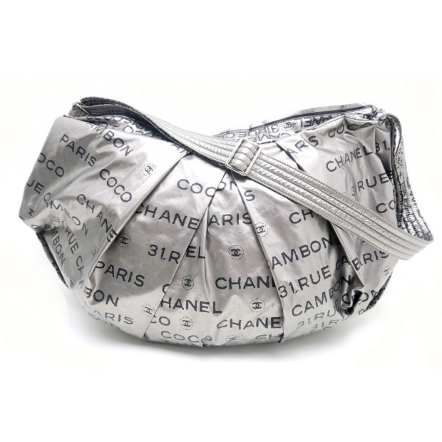 NEUF SAC A MAIN CHANEL COCO 31 RUE CAMBON BANDOULIERE EN TOILE GRIS PURSE 2200€