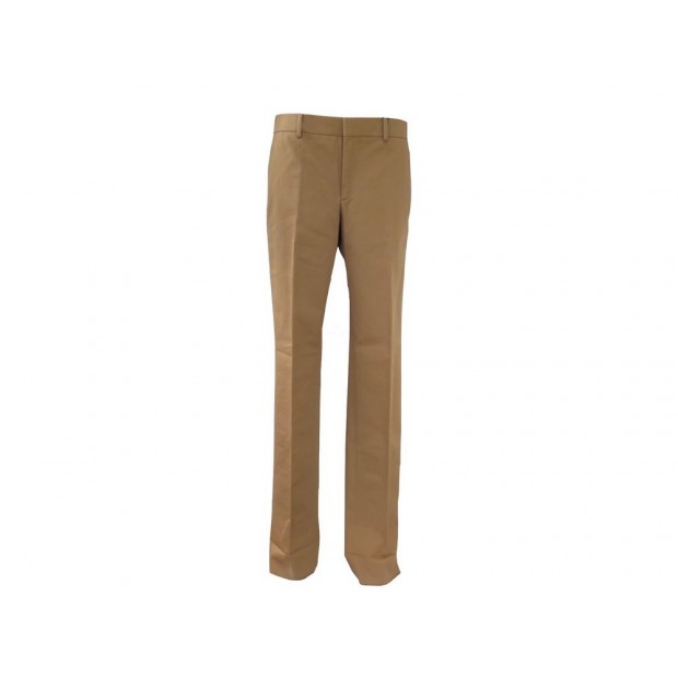 NEUF PANTALON HERMES SAINT GERMAIN DECOUPE 42 M COTON CAMEL COTTON TROUSERS 470€