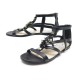 CHAUSSURES JIMMY CHOO SANDALES TAILLE 38 CUIR & PIERRES NOIRES BLACK SHOES 575