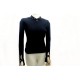 PULL COL ROULE BOUTONNE CHANEL 38 EN CACHEMIRE NOIR BOUTONS TETE DE LION 2200€